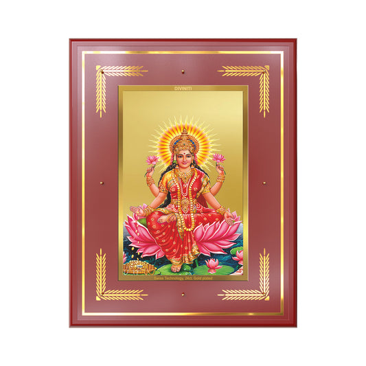 Goddess Lakshmi | Devi of Wealth & Prosperity Wall Mount Photo Frame in 24K Gold Plated Foil