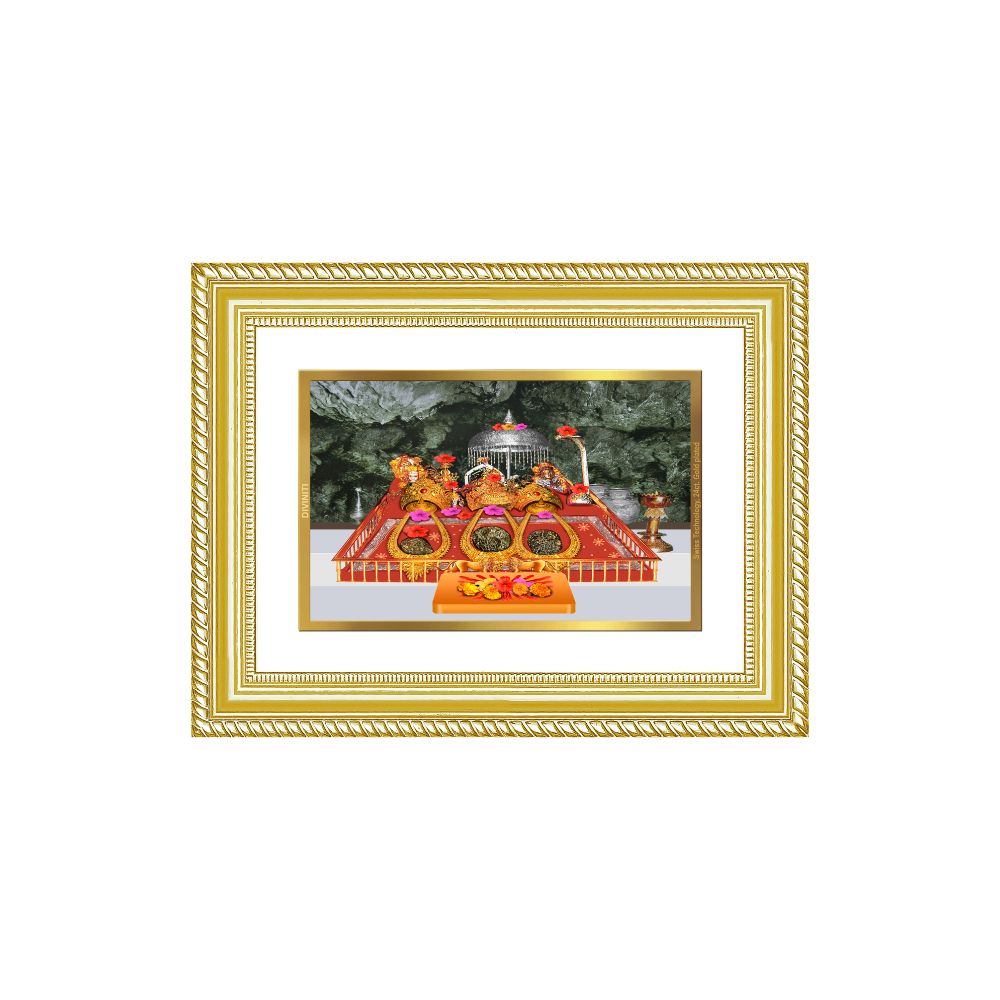Diviniti 24K Gold Plated Mata Ka Darbar (Classic) Divine Wall Frame for Home Mandir & Office Decor | Luxury Spiritual Gift
