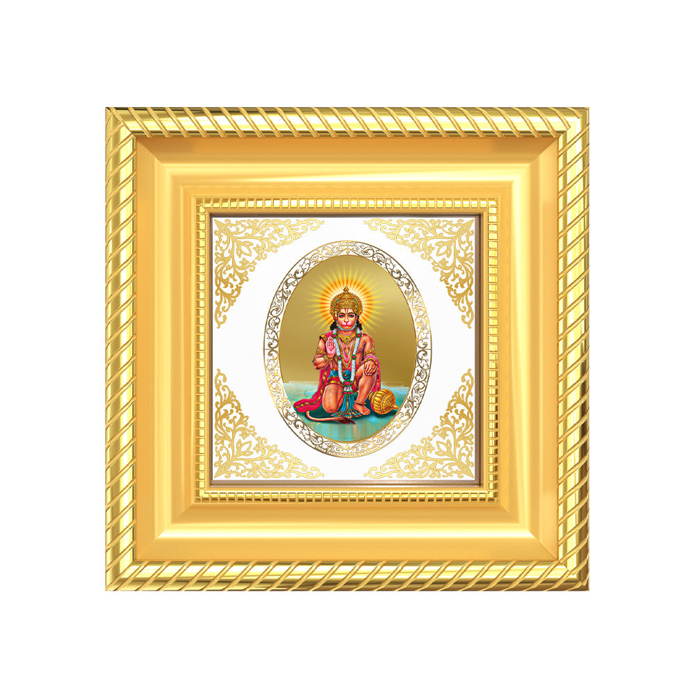 Lord Hanuman | Divine Bajrangbali Royal Tabletop Photo Frame in 24K Gold Plated Foil