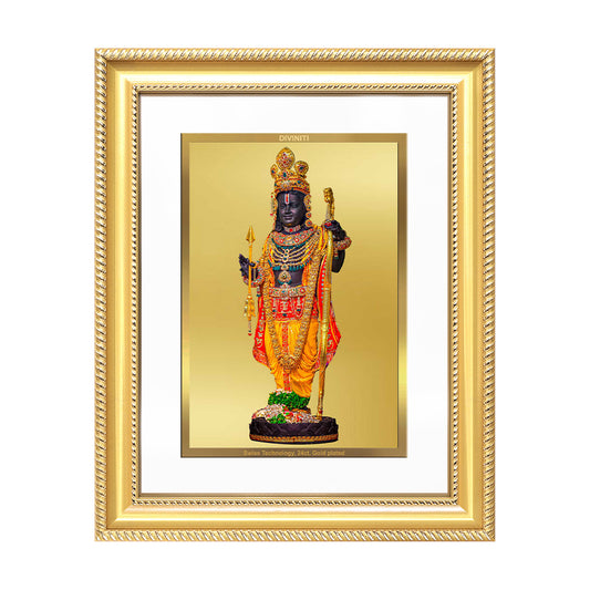 Diviniti 24K Gold Plated Ram Lalla With Arch (Classic) Divine Wall Frame for Home Mandir & Office Decor | Luxury Spiritual Gift
