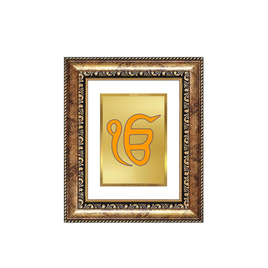 Diviniti 24K Gold Plated Ik Omkar Divine Table Top Frame for Home Mandir & Office Decor | Luxury Spiritual Gift