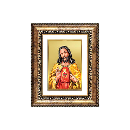 Diviniti 24K Gold Plated Jesus Christ (Classic) Divine Wall and Table Top Frame for Home Mandir & Office Decor | Luxury Spiritual Gift
