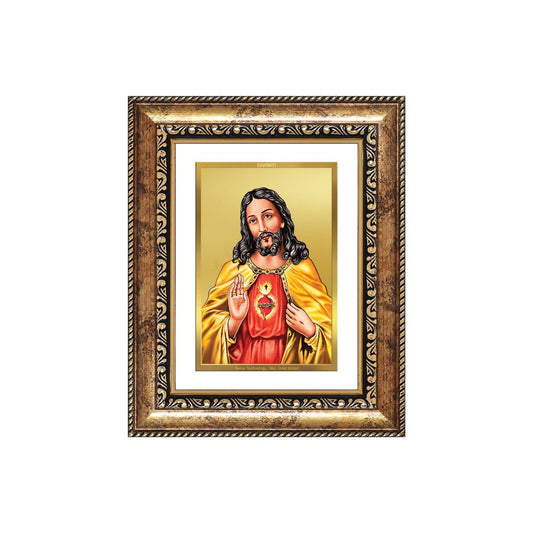 Diviniti 24K Gold Plated Jesus Christ (Classic) Divine Wall and Table Top Frame for Home Mandir & Office Decor | Luxury Spiritual Gift