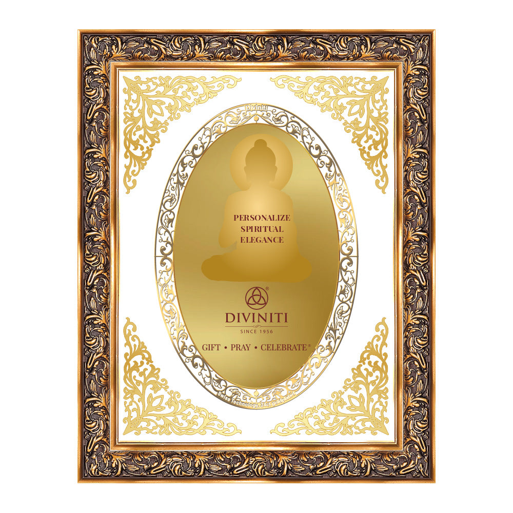 Diviniti Double Glass Frame Personalised Wall Photo Frame in 24K Gold Plated Foil