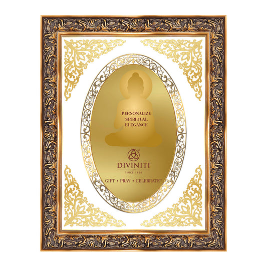 Diviniti Double Glass Frame Personalised Wall Photo Frame in 24K Gold Plated Foil