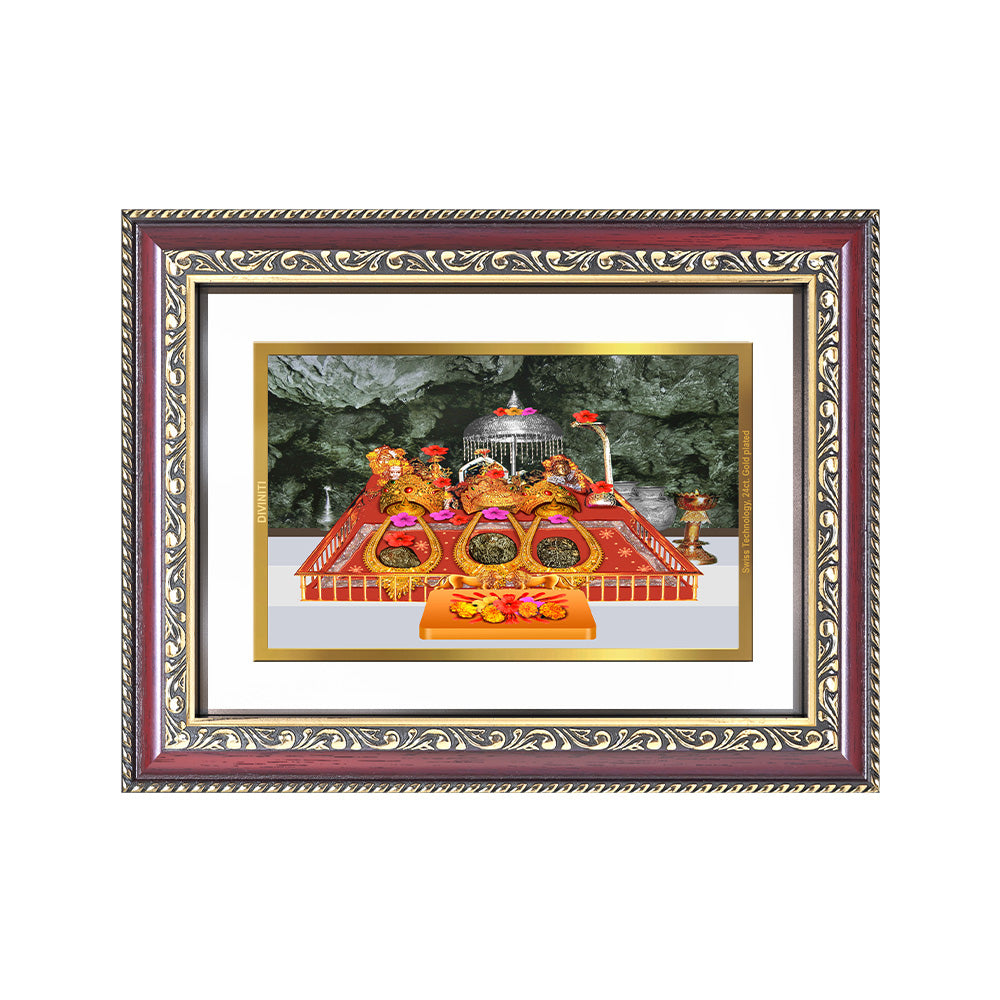 Diviniti 24K Gold Plated Mata Ka Darbar (Classic) Divine Wall Frame for Home Mandir & Office Decor | Luxury Spiritual Gift