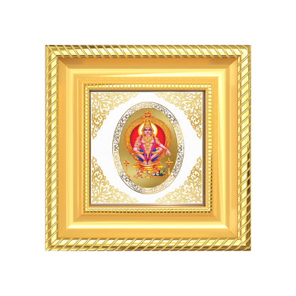 Lord Ayyapan | Divine Hindu God Royal Tabletop Photo Frame in 24K Gold Plated Foil