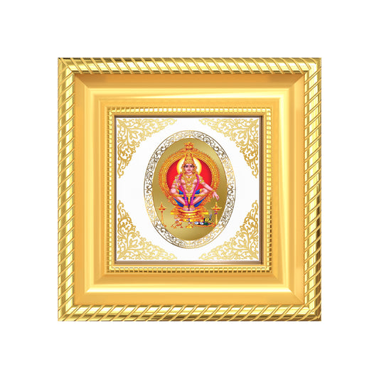 Lord Ayyapan | Divine Hindu God Royal Tabletop Photo Frame in 24K Gold Plated Foil