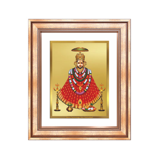 Diviniti 24K Gold Plated Khatu Shyam (Classic) Divine Wall Frame for Home Mandir & Office Decor | Luxury Spiritual Gift
