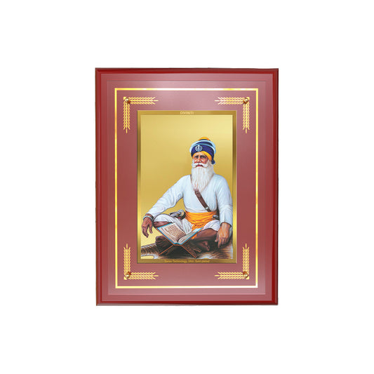 Diviniti 24K Gold Plated Baba Deep Singh Ji Blessing Tabletop Photo Frame | Courage, Faith & Divine Grace