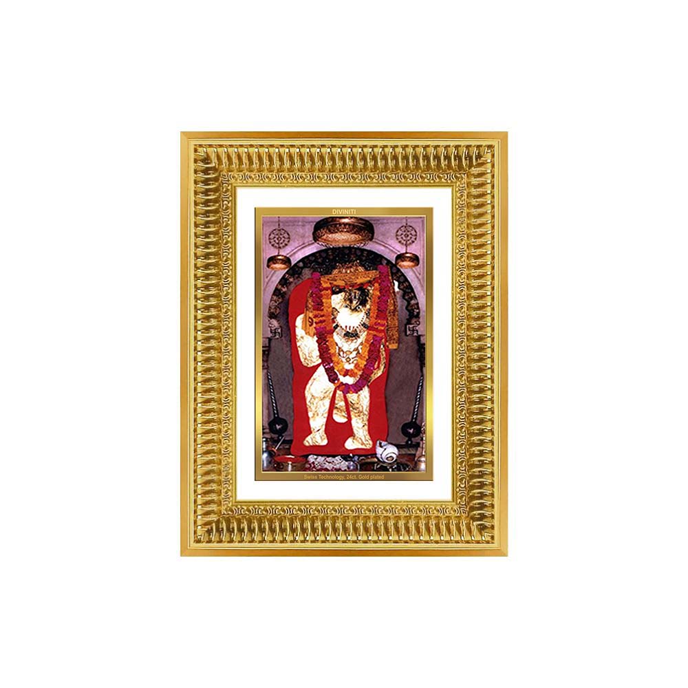 Diviniti 24K Gold Plated Mehndipur Balaji (Classic) Divine Wall Frame for Home Mandir & Office Decor | Luxury Spiritual Gift