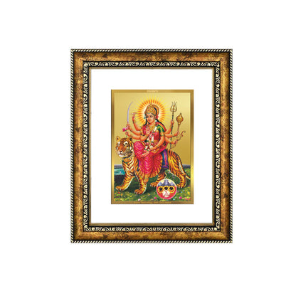 DIVINITI 24K Gold Plated Foil Durga Wall Photo Frame for Home Decor, Wall Hanging, Table Top, Puja Room & Gift DG113S3 (27.6X35.4 CM)