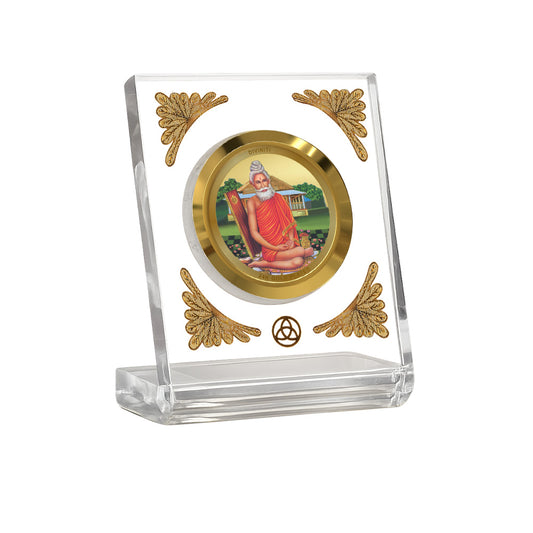 Baba Lokenath Diviniti Premium Gold on Gold 24K gold plated car dashboard frame in a clear display.