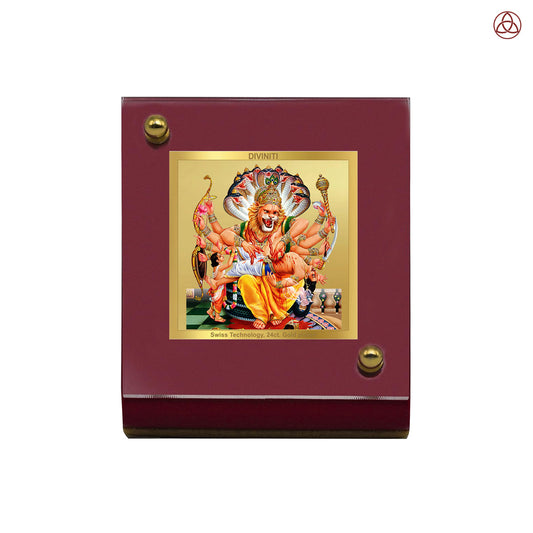 Lord Narasimha | The Fierce Protector Car Dashboard Frame in 24K Gold Plated Foil