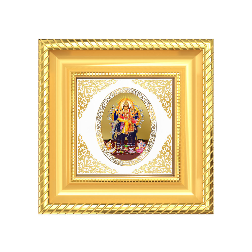 Lord Vishvakarma | Divine Architect Royal Tabletop Photo Frame in 24K Gold Plated Foil