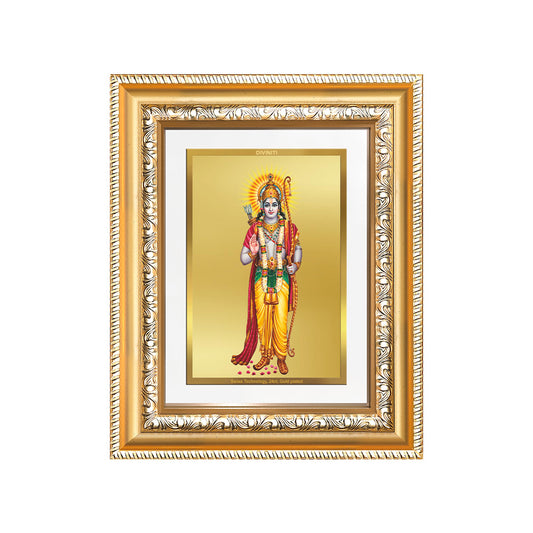 Diviniti 24K Gold Plated Ram Ji (Classic) Divine Wall and Table Top Frame for Home Mandir & Office Decor | Luxury Spiritual Gift