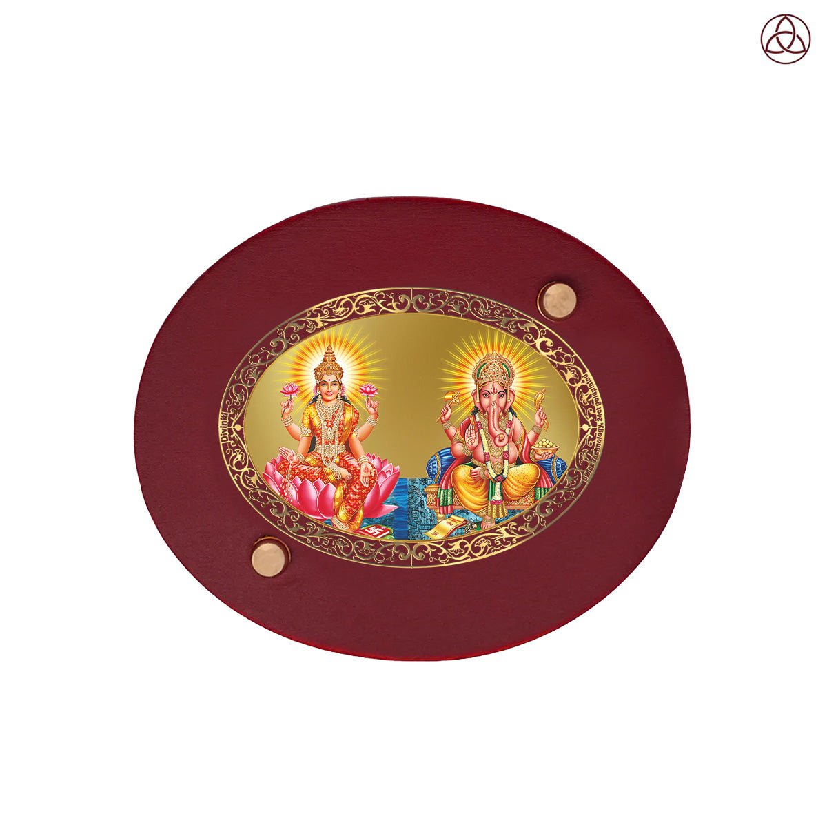 Lakshmi & Ganesha Car Dashboard & Tabletop Photo Frame in 24K gold plated royal foil