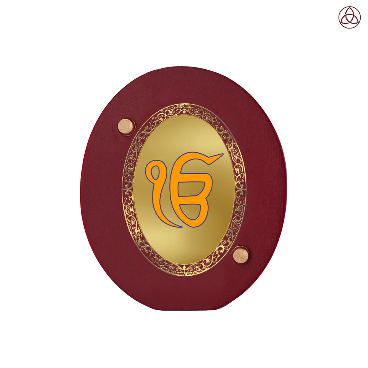 Ik Onkar | Divine Sikh Symbol Car Dashboard & Tabletop Photo Frame in 24K Gold Plated Foil