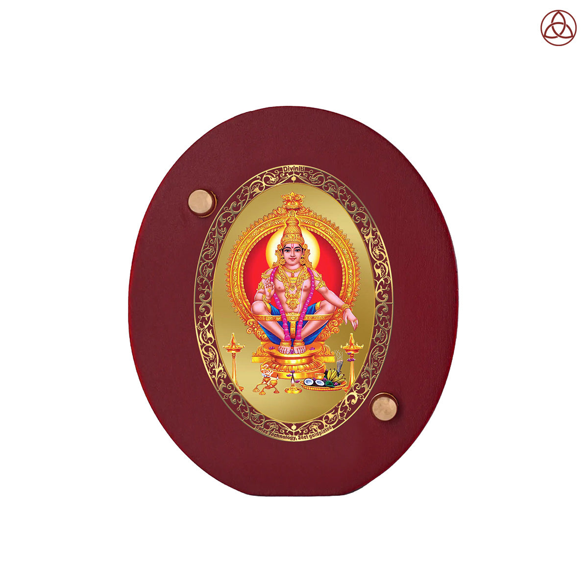 Ayyappan Car Dashboard & Tabletop Photo Frame in 24K gold plated royal foil