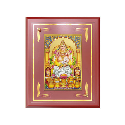 Diviniti 24K Gold Plated Lord Kuber Blessing Tabletop Photo Frame | Wealth, Prosperity & Divine Abundance