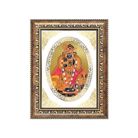 Banke Bihari Ji | Divine Krishna Wall & Tabletop Royal Photo Frame in 24K Gold Plated Foil