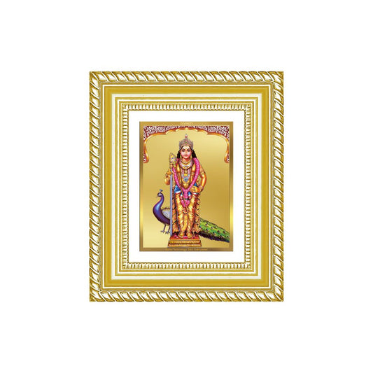 Diviniti 24K Gold Plated Murugan Divine Table Top Frame for Home Mandir & Office Decor | Luxury Spiritual Gift