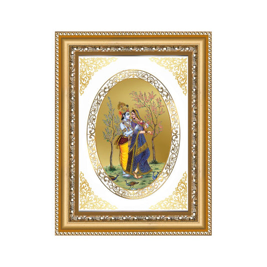 Radha Krishna | Divine Love Wall & Tabletop Royal Photo Frame in 24K Gold Plated Foil