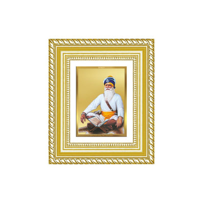 Diviniti 24K Gold Plated Baba Deep Singh Sacred Sikh Table Top Frame for Home Decor & Office Ambiance | Premium Spiritual Gift
