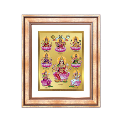 Diviniti 24K Gold Plated Ashtalakshmi Divine Wall Frame for Home Mandir & Office Decor | Luxury Spiritual Gift