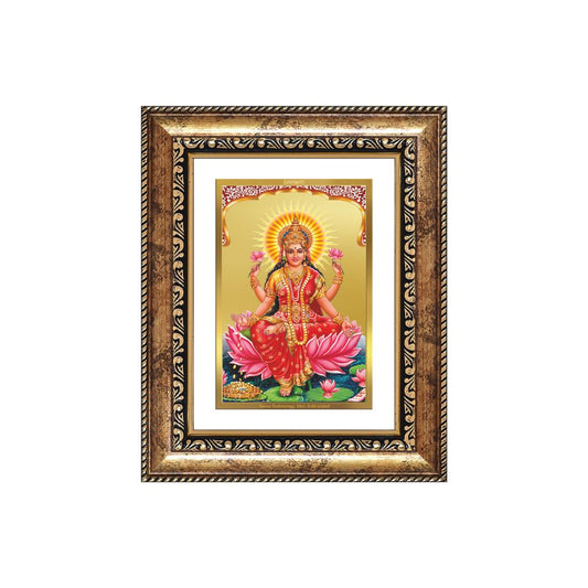 Diviniti 24K Gold Plated Lakshmi (Classic) Divine Wall and Table Top Frame for Home Mandir & Office Decor | Luxury Spiritual Gift