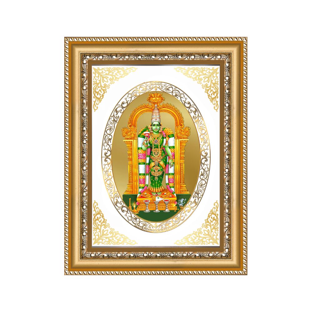 Meenakshi Amma | Divine Shakti Wall & Tabletop Royal Photo Frame in 24K Gold Plated Foil