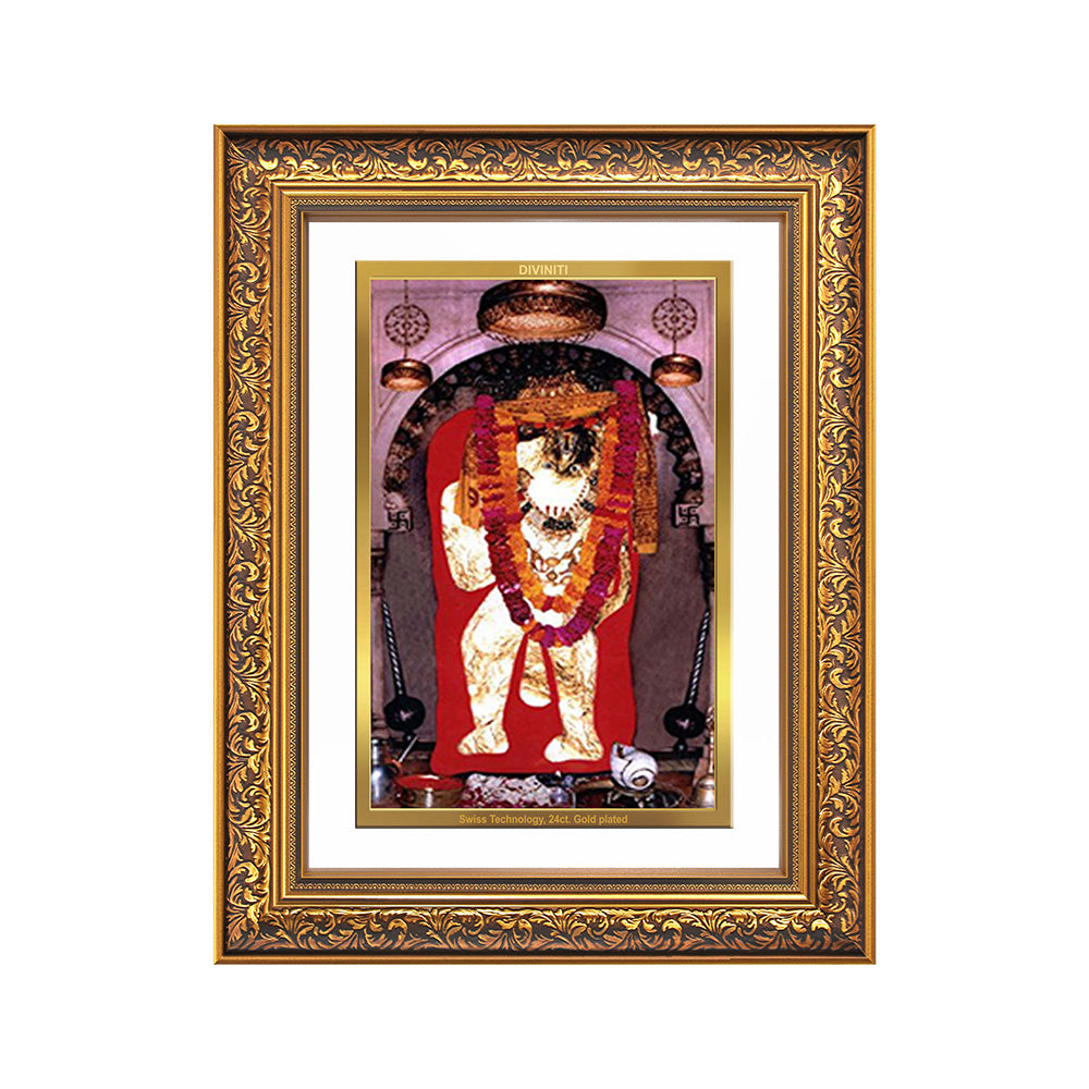 Diviniti 24K Gold Plated Mehndipur Balaji (Classic) Divine Wall Frame for Home Mandir & Office Decor | Luxury Spiritual Gift