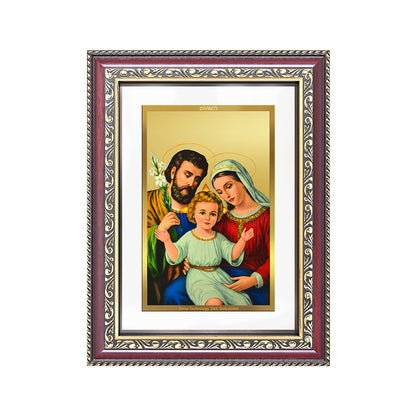Diviniti 24K Gold Plated Holy Family (Classic) Divine Wall Frame for Home Mandir & Office Decor | Luxury Spiritual Gift