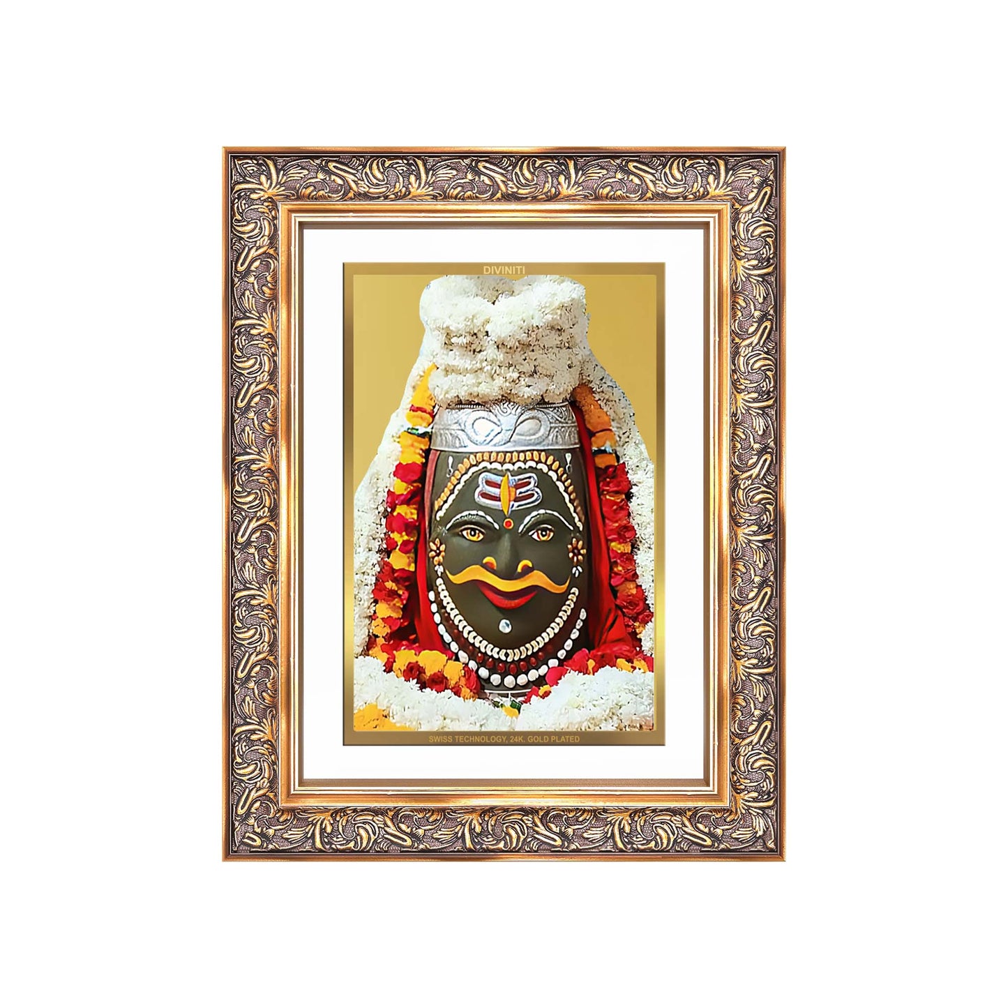 Diviniti 24K Gold Plated Mahakaleshwar (Classic) Divine Wall Frame for Home Mandir & Office Decor | Luxury Spiritual Gift