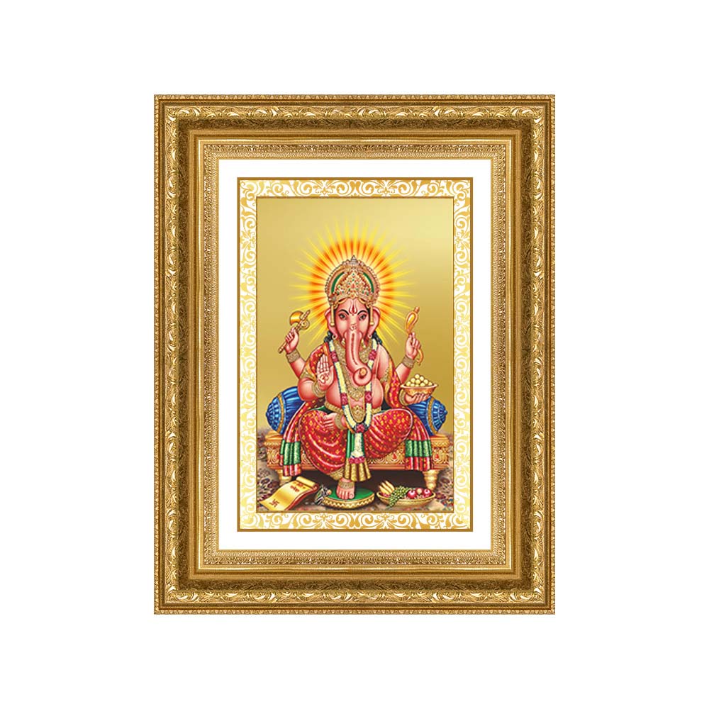 Diviniti 24K Gold Plated Ganesha (Classic) Divine Wall Frame for Home Mandir & Office Decor | Luxury Spiritual Gift