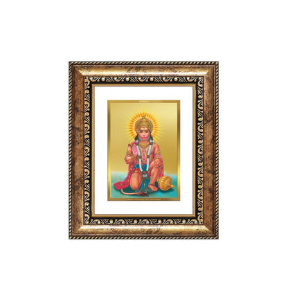 Diviniti 24K Gold Plated Ashirwad Hanuman Divine Table Top Frame for Home Mandir & Office Decor | Luxury Spiritual Gift