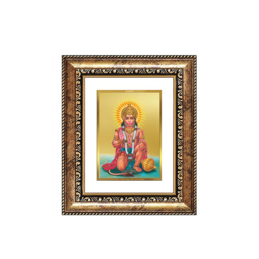 Diviniti 24K Gold Plated Ashirwad Hanuman Divine Table Top Frame for Home Mandir & Office Decor | Luxury Spiritual Gift
