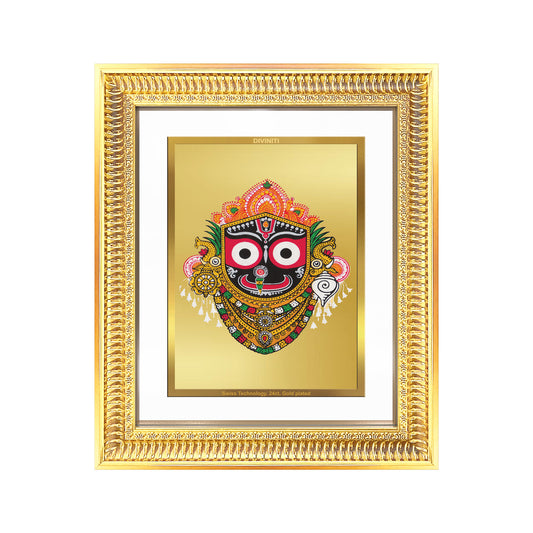 Diviniti 24K Gold Plated Jagannath (Classic) Divine Wall Frame for Home Mandir & Office Decor | Luxury Spiritual Gift