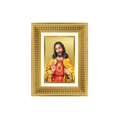Diviniti 24K Gold Plated Jesus Christ (Classic) Divine Wall Frame for Home Mandir & Office Decor | Luxury Spiritual Gift