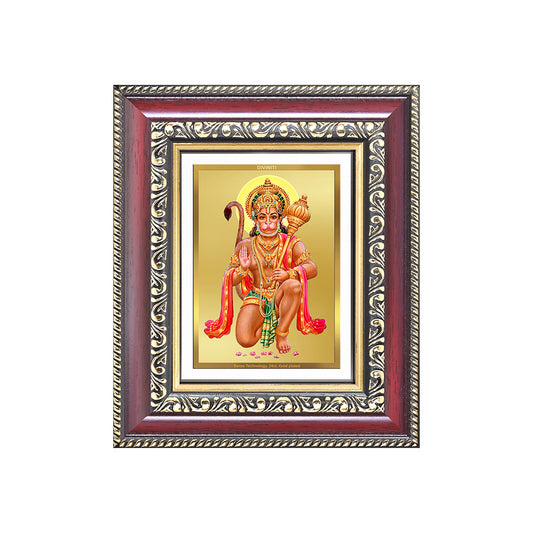 Diviniti 24K Gold Plated Hanuman With Blessings (Classic) Divine Table Top Frame for Home Mandir & Office Decor | Luxury Spiritual Gift