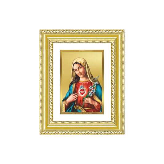 Diviniti 24K Gold Plated Mother Mary (Classic) Divine Wall and Table Top Frame for Home Mandir & Office Decor | Luxury Spiritual Gift