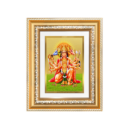 Diviniti 24K Gold Plated Panchmukhi Hanuman (Classic) Divine Wall and Table Top Frame for Home Mandir & Office Decor | Luxury Spiritual Gift