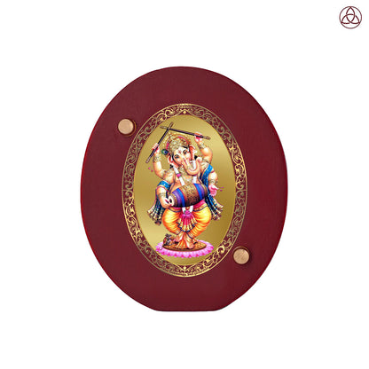 Dancing Ganesha Car Dashboard & Tabletop Photo Frame in 24K gold plated royal foil