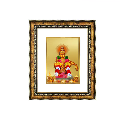 DIVINITI 24K Gold Plated Foil Ayyapan-1 Wall Photo Frame for Home Decor, Wall Hanging, Table Top, Puja Room & Gift DG113S3 (27.6X35.4 CM)