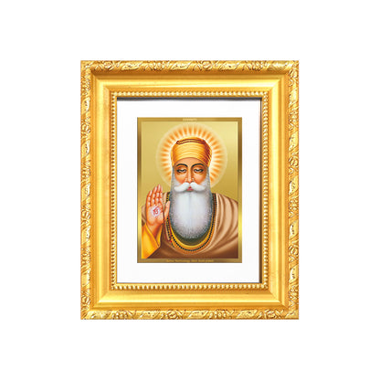 Diviniti 24K Gold Plated Guru Nanak Dev Ji |Sacred Sikh Table Top Frame for Home Decor & Office Ambiance | Premium Spiritual Gift