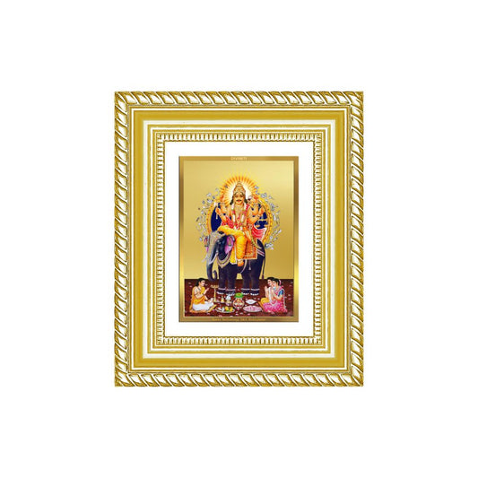 Diviniti 24K Gold Plated Vishvakarma Divine Table Top Frame for Home Mandir & Office Decor | Luxury Spiritual Gift