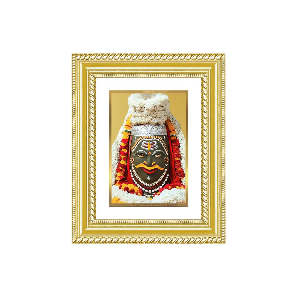 Diviniti 24K Gold Plated Mahakaleshwar (Classic) Divine Wall and Table Top Frame for Home Mandir & Office Decor | Luxury Spiritual Gift