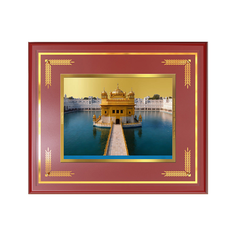 Diviniti Sachkhand Shri Darbar Sahib (Golden Temple) Wall Photo Frame in 24K Gold Plated Foil – Peace, Faith & Divine Harmony