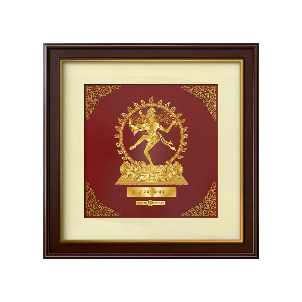 Natraj | Divine Dance and Energy Gold on Gold Wall Hanging Frame in 24K Gold Plated Foil