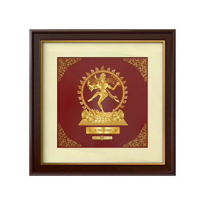 Natraj | Divine Dance and Energy Gold on Gold Wall Hanging Frame in 24K Gold Plated Foil
